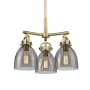 Innovations Lighting Newton Bell 3 Light 20" Wide Pendant Brushed Brass / Plated Smoke