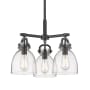 Innovations Lighting Newton Bell 3 Light 20" Wide Pendant Matte Black / Seedy