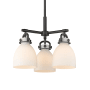 Innovations Lighting Newton Bell 3 Light 20" Wide Pendant Matte Black / Matte White