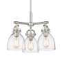 Innovations Lighting Newton Bell 3 Light 20" Wide Pendant Polished Nickel / Clear
