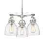 Innovations Lighting Newton Bell 3 Light 20" Wide Pendant Polished Nickel / Seedy