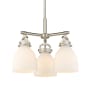 Innovations Lighting Newton Bell 3 Light 20" Wide Pendant Satin Nickel / Matte White