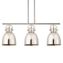 Innovations Lighting Newton Bell 3 Light 42" Wide Linear Pendant Polished Nickel / Polished Nickel