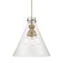 Innovations Lighting Newton Cone 3 Light 18" Wide Pendant Brushed Brass / Clear
