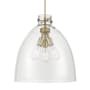 Innovations Lighting Newton Bell 3 Light 18" Wide Pendant Brushed Brass / Clear