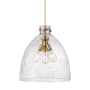Innovations Lighting Newton Bell 3 Light 18" Wide Pendant Brushed Brass / Seedy