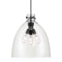 Innovations Lighting Newton Bell 3 Light 18" Wide Pendant Matte Black / Clear