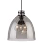Innovations Lighting Newton Bell 3 Light 18" Wide Pendant Matte Black / Plated Smoke