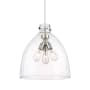 Innovations Lighting Newton Bell 3 Light 18" Wide Pendant Polished Nickel / Clear