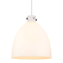 Innovations Lighting Newton Bell 3 Light 18" Wide Pendant Polished Nickel / Matte White