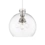 Innovations Lighting Newton Sphere 3 Light 18" Wide Pendant Satin Nickel / Clear