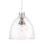 Innovations Lighting Newton Bell 3 Light 18" Wide Pendant Satin Nickel / Clear