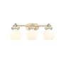 Innovations Lighting Newton Sphere 3 Light 27" Wide Vanity Light Brushed Brass