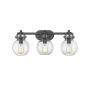 Innovations Lighting Newton Sphere 3 Light 27" Wide Vanity Light Matte Black / Seedy