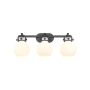 Innovations Lighting Newton Sphere 3 Light 27" Wide Vanity Light Matte Black / Matte White