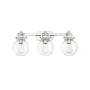 Innovations Lighting Newton Sphere 3 Light 27" Wide Vanity Light Polished Nickel / Clear