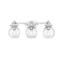 Innovations Lighting Newton Sphere 3 Light 27" Wide Vanity Light Polished Nickel / Seedy