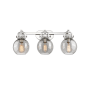 Innovations Lighting Newton Sphere 3 Light 27" Wide Vanity Light Polished Nickel / Plated Smoke