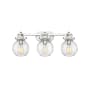 Innovations Lighting Newton Sphere 3 Light 27" Wide Vanity Light Satin Nickel / Seedy
