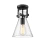 Innovations Lighting Newton Cone 8" Wide Semi-Flush Ceiling Fixture Matte Black / Seedy