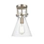 Innovations Lighting Newton Cone 8" Wide Semi-Flush Ceiling Fixture Satin Nickel / Clear