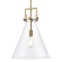 Innovations Lighting Newton Cone 14" Wide Pendant Brushed Brass / Clear