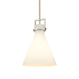Innovations Lighting Newton Cone 14" Wide Pendant Brushed Brass / Matte White