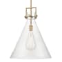 Innovations Lighting Newton Cone 18" Wide Pendant Brushed Brass / Clear