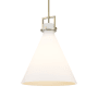 Innovations Lighting Newton Cone 18" Wide Pendant Brushed Brass / Matte White