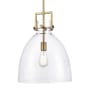 Innovations Lighting Newton Bell 14" Wide Pendant with Glass Shade Brushed Brass