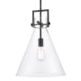 Innovations Lighting Newton Cone 14" Wide Pendant Matte Black / Clear