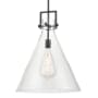 Innovations Lighting Newton Cone 18" Wide Pendant Matte Black / Clear