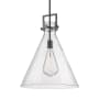 Innovations Lighting Newton Cone 18" Wide Pendant Matte Black / Seedy