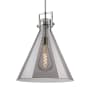 Innovations Lighting Newton Cone 18" Wide Pendant Polished Nickel / Plated Smoke