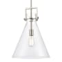 Innovations Lighting Newton Cone 14" Wide Pendant Satin Nickel / Clear