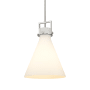 Innovations Lighting Newton Cone 14" Wide Pendant Satin Nickel / Matte White