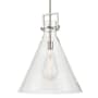 Innovations Lighting Newton Cone 18" Wide Pendant Satin Nickel / Clear
