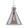 Innovations Lighting Newton Cone 18" Wide Pendant Satin Nickel / Plated Smoke