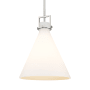 Innovations Lighting Newton Cone 18" Wide Pendant Satin Nickel / Matte White