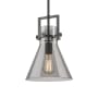 Innovations Lighting Newton Cone 10" Wide Pendant Matte Black / Plated Smoke
