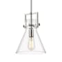 Innovations Lighting Newton Cone 10" Wide Pendant Polished Nickel / Clear