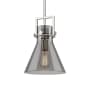 Innovations Lighting Newton Cone 10" Wide Pendant Satin Nickel / Plated Smoke