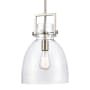 Innovations Lighting Newton Bell 10" Wide Mini Pendant with Glass Shade Satin Nickel