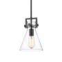 Innovations Lighting Newton Cone 8" Wide Mini Pendant Matte Black / Clear