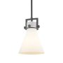 Innovations Lighting Newton Cone 8" Wide Mini Pendant Matte Black / Matte White