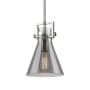 Innovations Lighting Newton Cone 8" Wide Mini Pendant Polished Nickel / Plated Smoke