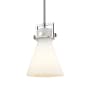 Innovations Lighting Newton Cone 8" Wide Mini Pendant Polished Nickel / Matte White