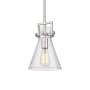 Innovations Lighting Newton Cone 8" Wide Mini Pendant Satin Nickel / Seedy
