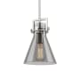 Innovations Lighting Newton Cone 8" Wide Mini Pendant Satin Nickel / Plated Smoke