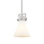 Innovations Lighting Newton Cone 8" Wide Mini Pendant Satin Nickel / Matte White